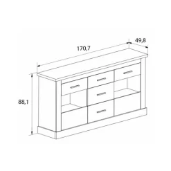 Best Muebles1Click Aparador Chellén Cambria-Blanco