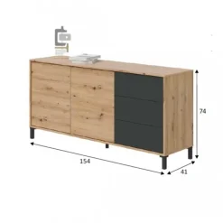 Muebles1Click Aparador Urban Plus roble-gris