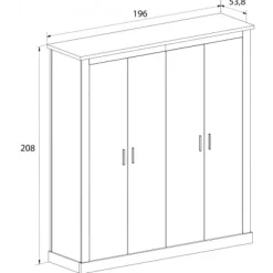 Hot Muebles1Click Armario 4 puertas Chellén