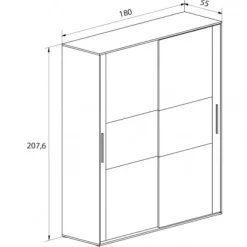 Clearance Muebles1Click Armario 2 puertas correderas Cabra