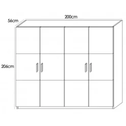 Hot Muebles1Click Armario 4 puertas Monika