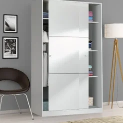 Outlet Muebles1Click Armario correderas Warda blanco brillo
