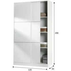 Outlet Muebles1Click Armario correderas Warda blanco brillo