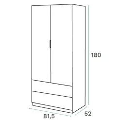 Best Muebles1Click Armario Low 2P 2C Blanco