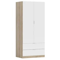 Outlet Muebles1Click Armario Low 2p 2c Roble/ Blanco