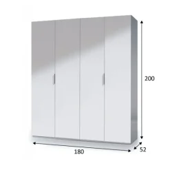 Discount Muebles1Click Armario 4p blanco brillo