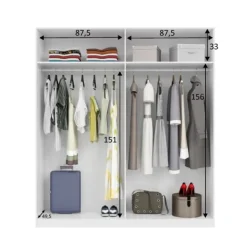 Discount Muebles1Click Armario 4p blanco brillo