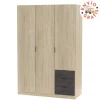 Hot Muebles1Click Armario 3p +3c roble - óxido
