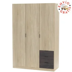 Hot Muebles1Click Armario 3p +3c roble - óxido