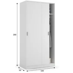 Best Muebles1Click Armario 2p correderas blanco