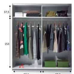 Clearance Muebles1Click Armario 2P correderas Oikos