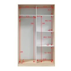 Clearance Muebles1Click Armario 2P correderas roble/artik