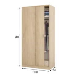 Muebles1Click Armario 2p correderas roble