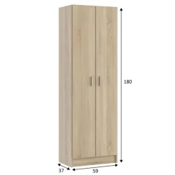 Hot Muebles1Click Armario Use 2p con estantes Roble