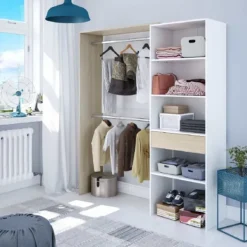 New Muebles1Click Armario vestidor roble-blanco