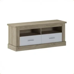 Best Muebles1Click Bajo TV 2 cajones Chellén Cambria-Blanco