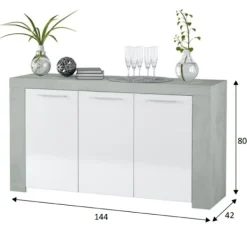 Muebles1Click Buffet Urban 3p cemento