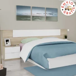 Muebles1Click Cabecero + mesitas Noon blanco-roble