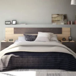 Hot Muebles1Click Cabecero + mesitas Noon roble - óxido