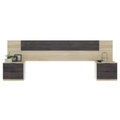 Hot Muebles1Click Cabecero + mesitas Noon roble - óxido