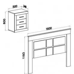 Online Muebles1Click Cabecero y mesitas Lara