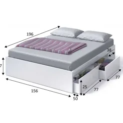 Sale Muebles1Click Cama Bed 4 cajones blanco artik