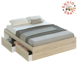 New Muebles1Click Cama Bed 4 cajones roble canadian