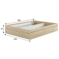 New Muebles1Click Cama Bed 4 cajones roble canadian