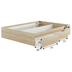 New Muebles1Click Cama Bed 4 cajones roble canadian