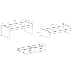 Clearance Muebles1Click Cama compacta cajones Champions