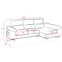 New Muebles1Click Chaiselongue Franca Express tapizado Magnol piedra