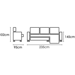 Outlet Muebles1Click Chaiselongue Magic 235cm. C2