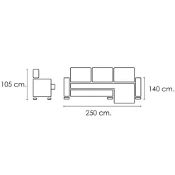 New Muebles1Click Chaiselongue Zafiro reversible Hanoi 27 express