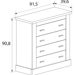 Muebles1Click Cómoda 4 cajones Chellén