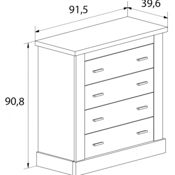Muebles1Click Cómoda 4 cajones Chellén