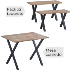 Best Muebles1Click Conjunto mesa + 2 taburetes Videl