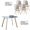 Hot Muebles1Click Conjunto mesa Acnes + 4 sillas Lane