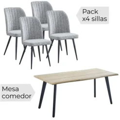 Muebles1Click Conjunto mesa Regatta + 4 sillas Rory