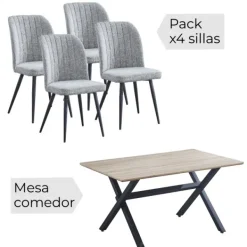 New Muebles1Click Conjunto mesa Royce W + 4 sillas Rory