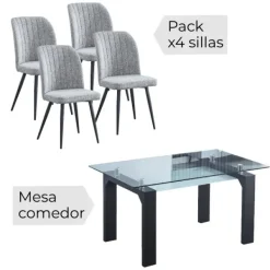 Muebles1Click Conjunto mesa sensei + 4 sillas rory