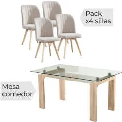 New Muebles1Click Conjunto mesa sensei + sillas lane