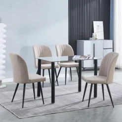 Discount Muebles1Click Conjunto mesa Yuri negra + 4 sillas Rory