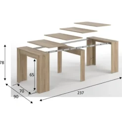 Muebles1Click Consola extensible Funzionale roble canadian