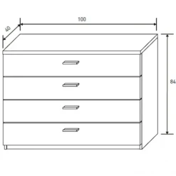 Hot Muebles1Click Dormitorio Monika 04 Cambria-Grafito