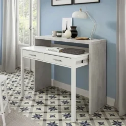 Outlet Muebles1Click Escritorio Tyrion blanco-cemento