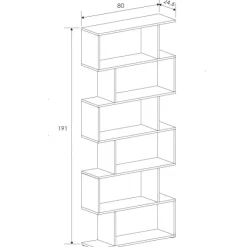Best Muebles1Click Estantería asimétrica alta aura