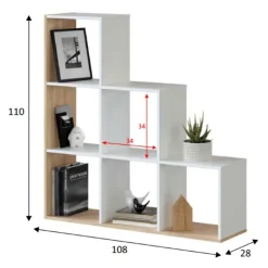 Muebles1Click Estantería Mulk roble - blanco
