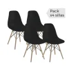 Clearance Muebles1Click Juego de 4 sillas Dinamarca NEGRO