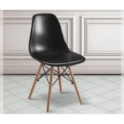 Clearance Muebles1Click Juego de 4 sillas Dinamarca NEGRO