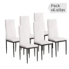 Clearance Muebles1Click Juego de 6 sillas Emi blancas